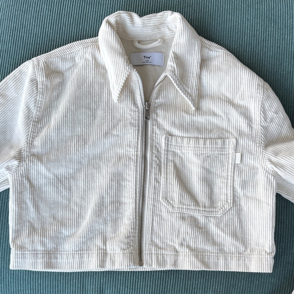 TNA Cream Cropped Utility Jacket